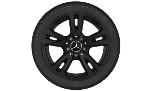 Колесный диск 6,5J×16 ET49 для Mercedes-Benz A-Class 176 / B-Class 246 / CLA 117, передняя и задняя оси, черный, 5 двойных спиц — фото 2