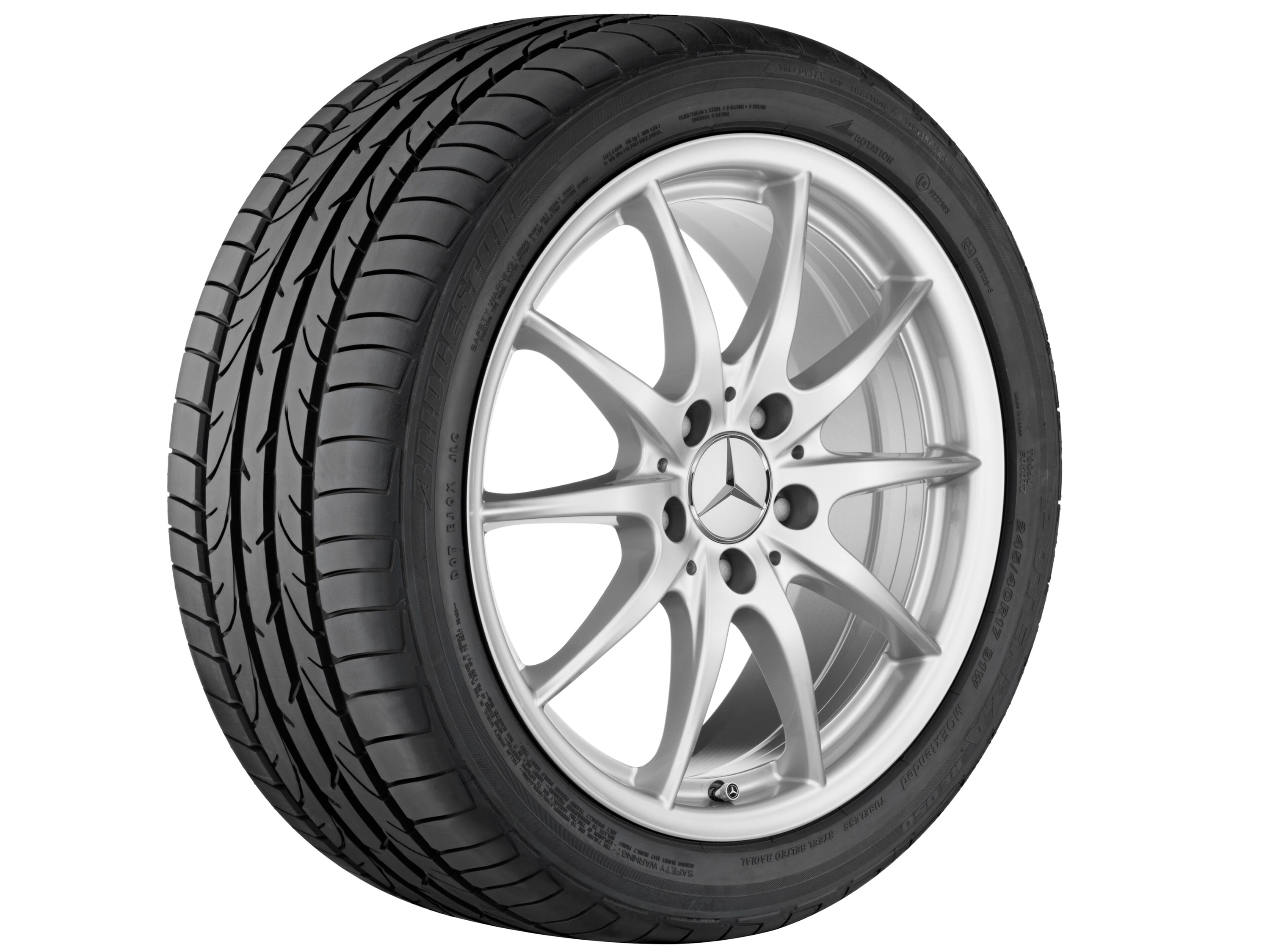 Колесный диск 7,5×17 ET52,5 для Mercedes-Benz A-Class 176 / B-Class 246 / CLA 117, передняя и задняя оси, титаново-серебристый — фото 1