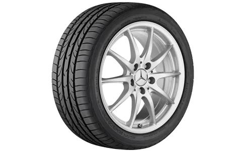 Колесный диск 7,5×17 ET52,5 для Mercedes-Benz A-Class 176 / B-Class 246 / CLA 117, передняя и задняя оси, титаново-серебристый — фото 1