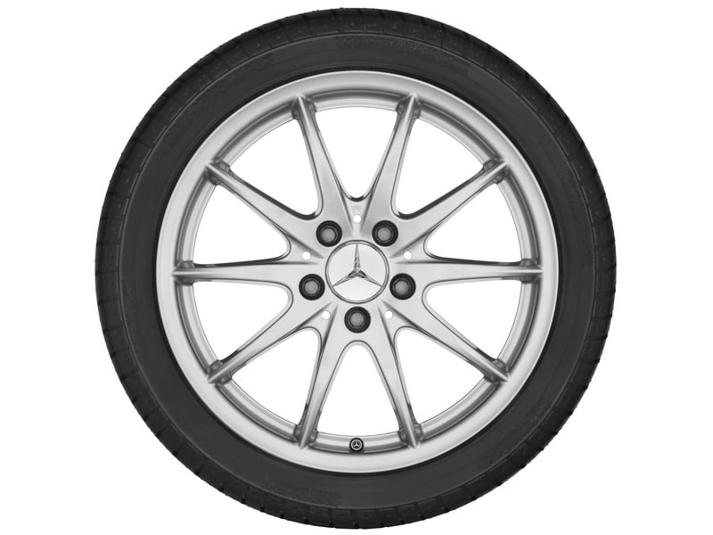 Колесный диск 7,5×17 ET52,5 для Mercedes-Benz A-Class 176 / B-Class 246 / CLA 117, передняя и задняя оси, титаново-серебристый — фото 3