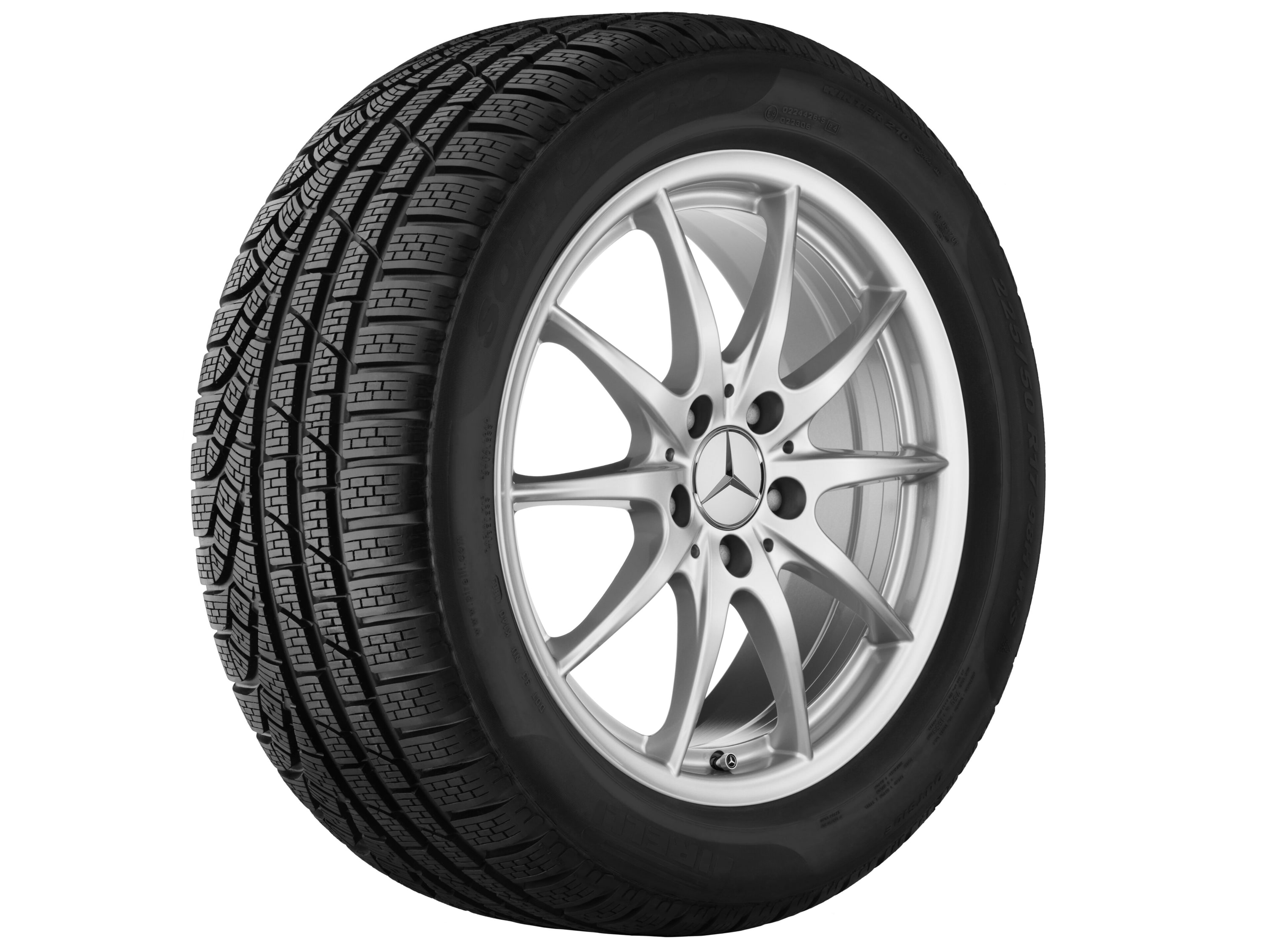Колесный диск 7,5×17 ET52,5 для Mercedes-Benz A-Class 176 / B-Class 246 / CLA 117, передняя и задняя оси, титаново-серебристый — фото 4
