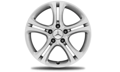 Колесный диск 7,5J×17 ET52,5 для Mercedes-Benz B-Class 246 / CLA 117, передняя и задняя оси, титаново-серебристый, 5 двойных спиц — фото 1