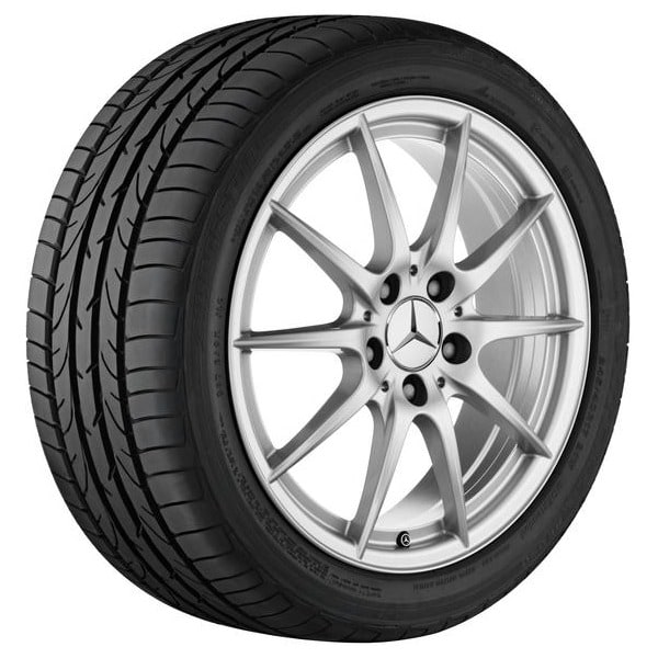 Колесный диск 6,5×17 ET49 для Mercedes-Benz A-Class 176 / B-Class 242 / CLA 117, передняя и задняя оси, титаново-серебристый — фото 1