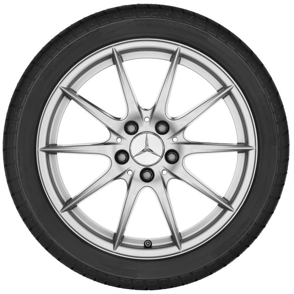 Колесный диск 6,5×17 ET49 для Mercedes-Benz A-Class 176 / B-Class 242 / CLA 117, передняя и задняя оси, титаново-серебристый — фото 2