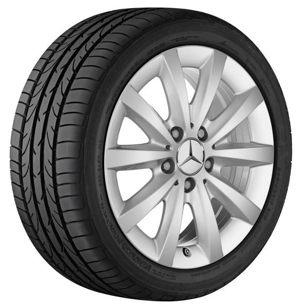 Колесный диск 6,5J×16 ET49 для Mercedes-Benz B-Class 246 / CLA 117, передняя и задняя оси, титаново-серебристый, 10 спиц — фото 2