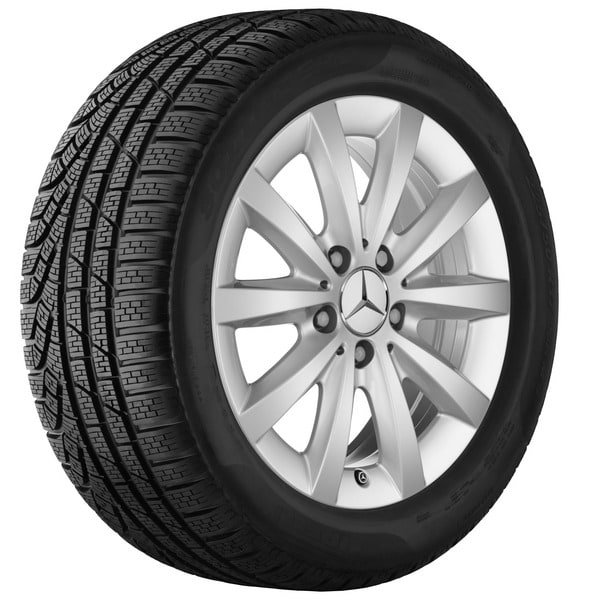 Колесный диск 6,5J×16 ET49 для Mercedes-Benz B-Class 246 / CLA 117, передняя и задняя оси, титаново-серебристый, 10 спиц — фото 3