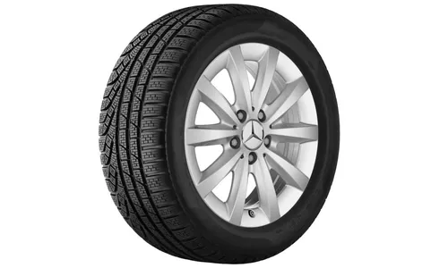 Колесный диск 6,5J×16 ET49 для Mercedes-Benz B-Class 246 / CLA 117, передняя и задняя оси, титаново-серебристый, 10 спиц — фото 3