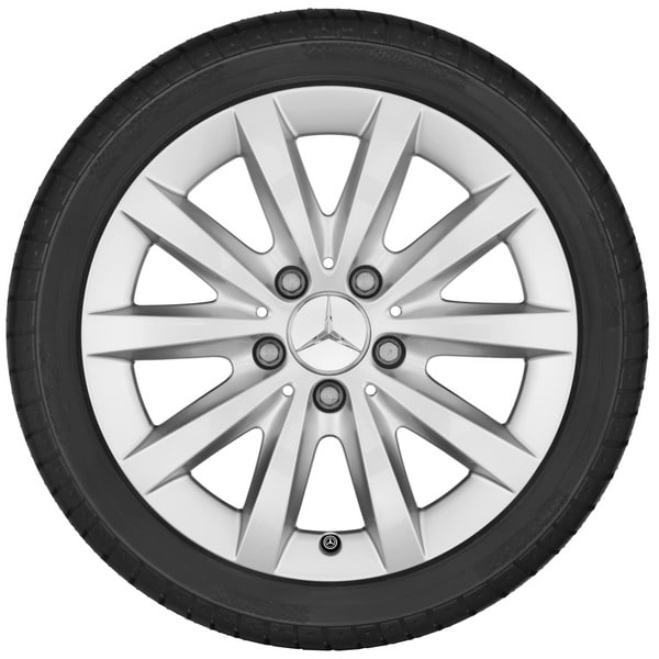 Колесный диск 6,5J×16 ET49 для Mercedes-Benz B-Class 246 / CLA 117, передняя и задняя оси, титаново-серебристый, 10 спиц — фото 4