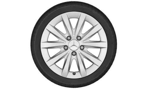 Колесный диск 6,5J×16 ET49 для Mercedes-Benz B-Class 246 / CLA 117, передняя и задняя оси, титаново-серебристый, 10 спиц — фото 4