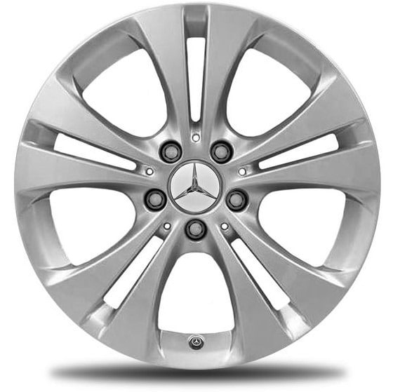 Колесный диск 7,5J×17 ET52,5 для Mercedes-Benz A-Class 176 / B-Class 246 / CLA 117, передняя и задняя оси, серебристый Vanadium Silver, 5 двойных спиц — фото 1
