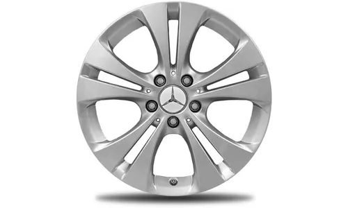 Колесный диск 7,5J×17 ET52,5 для Mercedes-Benz A-Class 176 / B-Class 246 / CLA 117, передняя и задняя оси, серебристый Vanadium Silver, 5 двойных спиц — фото 1