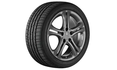 Колесный диск 7,5J×17 ET52,5 для Mercedes-Benz A-Class 176 / B-Class 246 / CLA 117, передняя и задняя оси, серый металлик Tremolite, 5 двойных спиц — фото 1