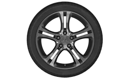 Колесный диск 7,5J×17 ET52,5 для Mercedes-Benz A-Class 176 / B-Class 246 / CLA 117, передняя и задняя оси, серый металлик Tremolite, 5 двойных спиц — фото 2