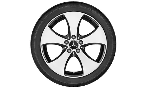 Колесный диск 7,5J×18 ET52 для Mercedes-Benz A-Class 176 / B-Class 246 / CLA 117, передняя и задняя оси, черный, с алмазной проточкой, 5 спиц — фото 2