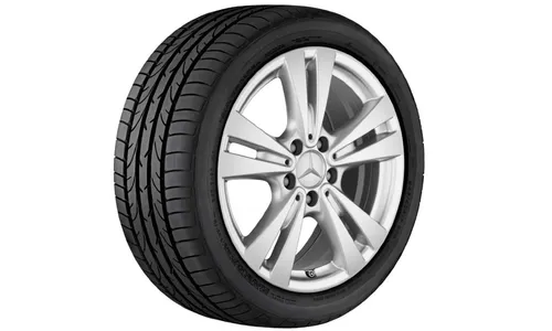 Колесный диск 7,5J×17 ET52,5 для Mercedes-Benz W176/W246/C117, передняя и задняя оси, ванадиево-серебристый, 5 двойных спиц — фото 1