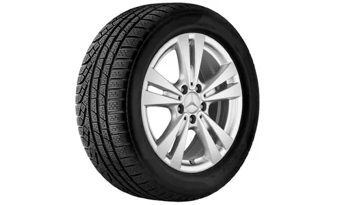 Колесный диск 7,5J×17 ET52,5 для Mercedes-Benz W176/W246/C117, передняя и задняя оси, ванадиево-серебристый, 5 двойных спиц — фото 2