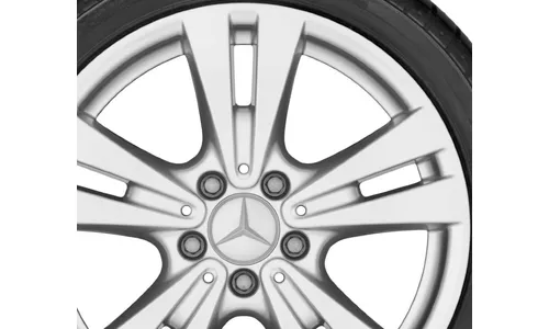 Колесный диск 7,5J×17 ET52,5 для Mercedes-Benz W176/W246/C117, передняя и задняя оси, ванадиево-серебристый, 5 двойных спиц — фото 3