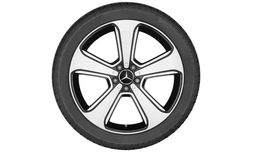 Колесный диск 7,5J×17 ET52,5 для Mercedes-Benz A-Class 176 / B-Class 246 / CLA 117, передняя и задняя оси, черный, с алмазной проточкой, 5 спиц — фото 2