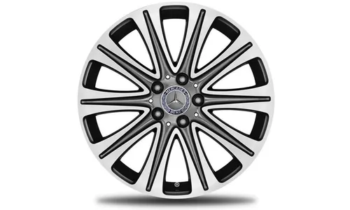 Колесный диск 7,5J×18 ET52 для Mercedes-Benz A-Class 176 / B-Class 246 / CLA 117, передняя и задняя оси, серый металлик Tremolite, с алмазной проточкой, 10 спиц — фото 1