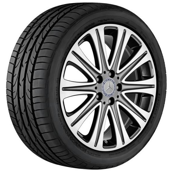 Колесный диск 7,5J×18 ET52 для Mercedes-Benz A-Class 176 / B-Class 246 / CLA 117, передняя и задняя оси, серый металлик Tremolite, с алмазной проточкой, 10 спиц — фото 2