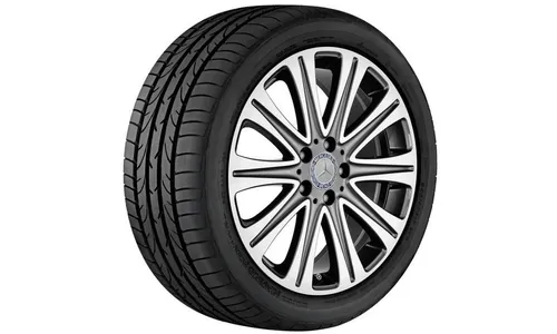 Колесный диск 7,5J×18 ET52 для Mercedes-Benz A-Class 176 / B-Class 246 / CLA 117, передняя и задняя оси, серый металлик Tremolite, с алмазной проточкой, 10 спиц — фото 2
