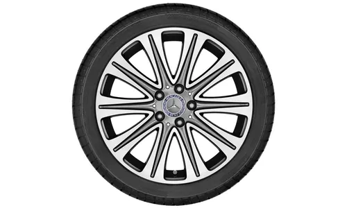 Колесный диск 7,5J×18 ET52 для Mercedes-Benz A-Class 176 / B-Class 246 / CLA 117, передняя и задняя оси, серый металлик Tremolite, с алмазной проточкой, 10 спиц — фото 3