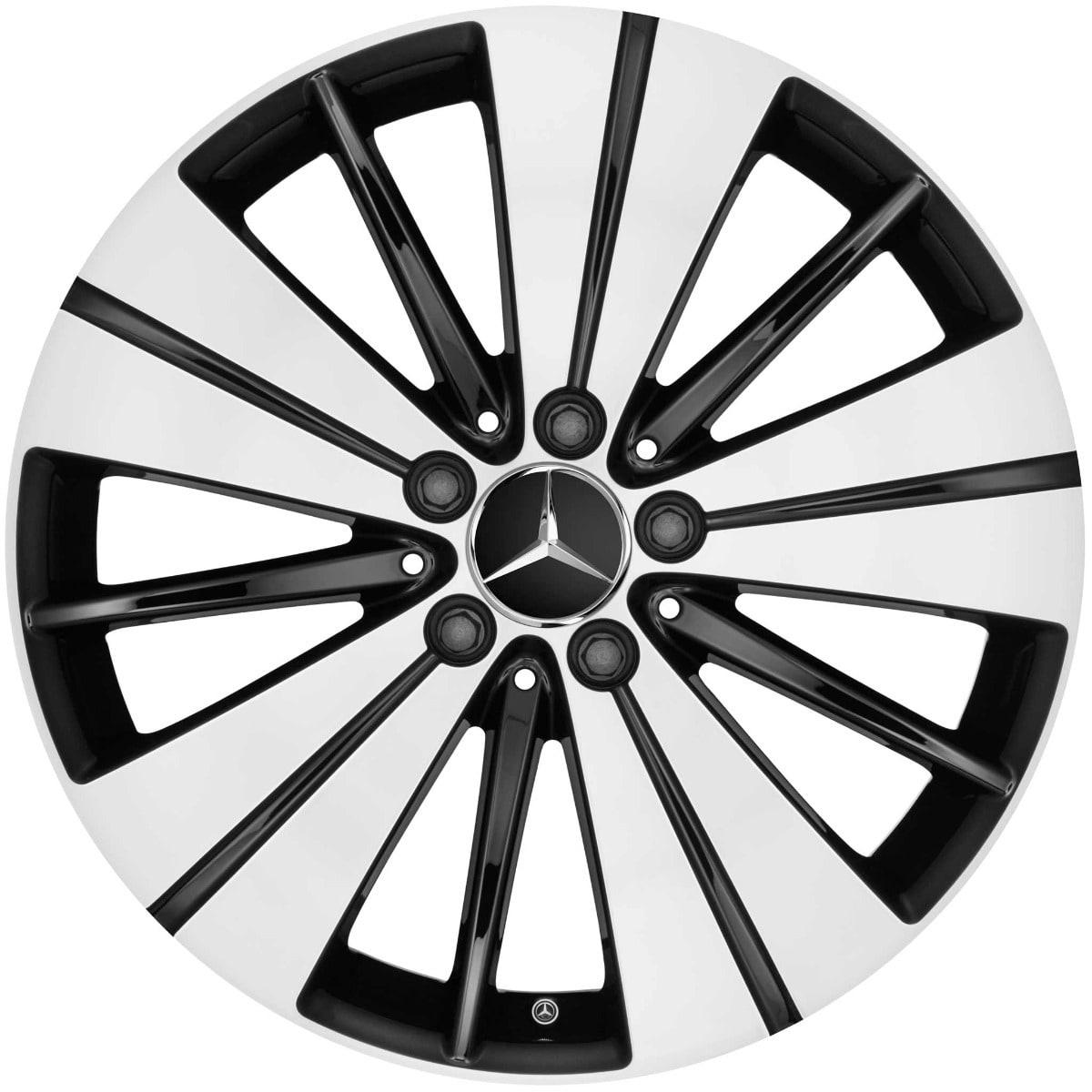 Колесный диск 7,5J×18 ET52 для Mercedes-Benz A-Class 176 / B-Class 246 / CLA 117, передняя и задняя оси, черный, с алмазной проточкой — фото 1