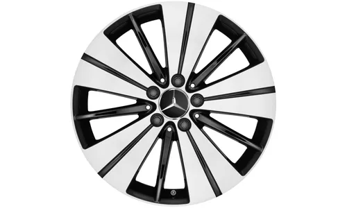 Колесный диск 7,5J×18 ET52 для Mercedes-Benz A-Class 176 / B-Class 246 / CLA 117, передняя и задняя оси, черный, с алмазной проточкой — фото 1