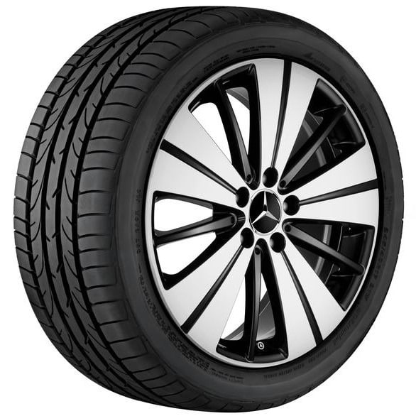 Колесный диск 7,5J×18 ET52 для Mercedes-Benz A-Class 176 / B-Class 246 / CLA 117, передняя и задняя оси, черный, с алмазной проточкой — фото 2
