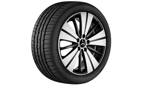 Колесный диск 7,5J×18 ET52 для Mercedes-Benz A-Class 176 / B-Class 246 / CLA 117, передняя и задняя оси, черный, с алмазной проточкой — фото 2