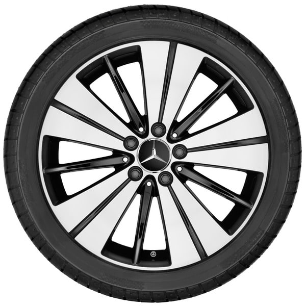 Колесный диск 7,5J×18 ET52 для Mercedes-Benz A-Class 176 / B-Class 246 / CLA 117, передняя и задняя оси, черный, с алмазной проточкой — фото 3