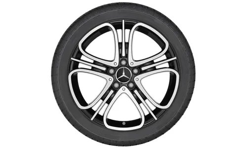 Колесный диск 7,5J×18 ET52 для Mercedes-Benz W176/W246/C117, передняя и задняя оси, чёрный, 5 тройных спиц — фото 2