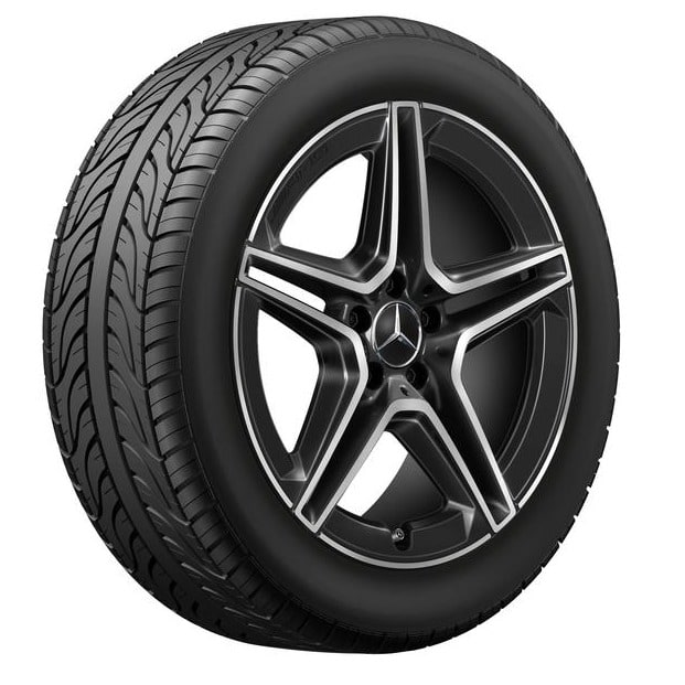 Колесный диск AMG 7,5J×19 ET53 для Mercedes-Benz GLA 247 / GLB 247, передняя и задняя оси, черный, с алмазной проточкой, 5 двойных спиц — фото 2