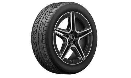 Колесный диск AMG 7,5J×19 ET53 для Mercedes-Benz GLA 247 / GLB 247, передняя и задняя оси, черный, с алмазной проточкой, 5 двойных спиц — фото 2