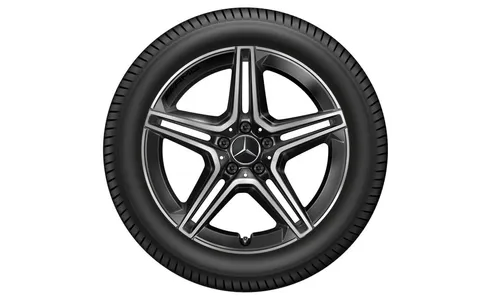 Колесный диск AMG 7,5J×19 ET53 для Mercedes-Benz GLA 247 / GLB 247, передняя и задняя оси, черный, с алмазной проточкой, 5 двойных спиц — фото 3