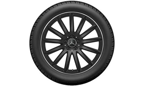 Колесный диск AMG 8J×20 ET48 для Mercedes-Benz GLA 247 / GLB 247, передняя и задняя оси, черный, глянцевый, кромка обода с алмазной проточкой, многоспицевый — фото 3