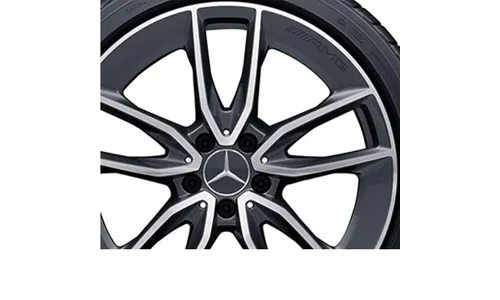 Колесный диск AMG 8J×19 ET49 для Mercedes-Benz GLA 247 / GLB 247, передняя и задняя оси, серый Tantal, с алмазной проточкой, 5 двойных спиц — фото 3