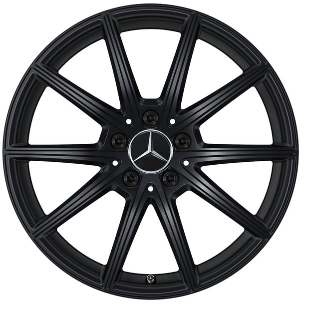 Колесный диск AMG 6,5J×18 ET44 для Mercedes-Benz GLA 247 / GLB 247, передняя и задняя оси, черный, матовый, 5 двойных спиц — фото 1