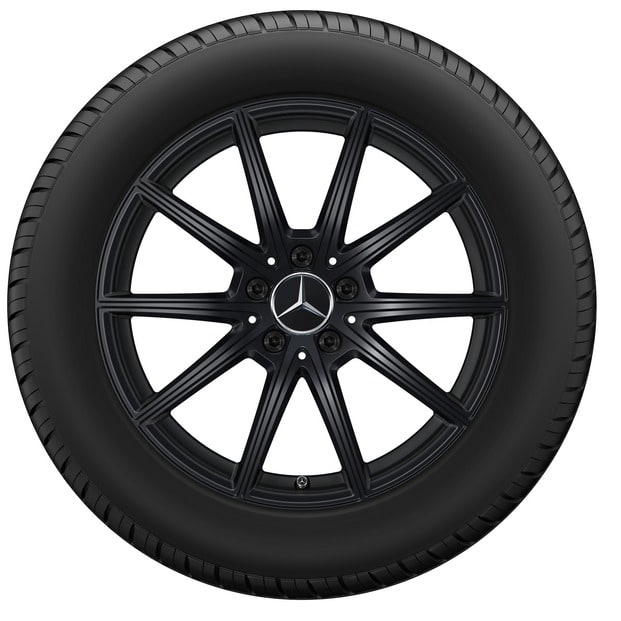 Колесный диск AMG 6,5J×18 ET44 для Mercedes-Benz GLA 247 / GLB 247, передняя и задняя оси, черный, матовый, 5 двойных спиц — фото 3