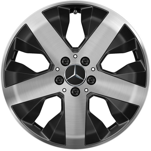 Колесный диск 7,5J×18 ET53 для Mercedes-Benz GLA 247 / GLB 247, передняя и задняя оси, черный, с алмазной проточкой, 5 спиц — фото 1