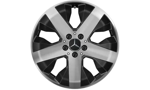 Колесный диск 7,5J×18 ET53 для Mercedes-Benz GLA 247 / GLB 247, передняя и задняя оси, черный, с алмазной проточкой, 5 спиц — фото 1