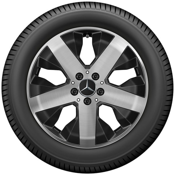 Колесный диск 7,5J×18 ET53 для Mercedes-Benz GLA 247 / GLB 247, передняя и задняя оси, черный, с алмазной проточкой, 5 спиц — фото 2