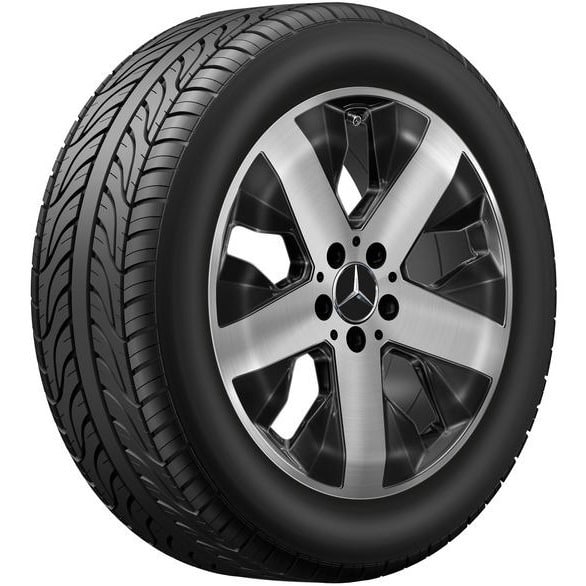 Колесный диск 7,5J×18 ET53 для Mercedes-Benz GLA 247 / GLB 247, передняя и задняя оси, черный, с алмазной проточкой, 5 спиц — фото 3