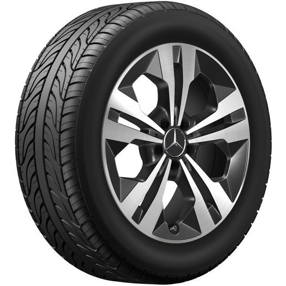 Колесный диск 7,5J×18 ET53 для Mercedes-Benz GLA 247 / GLB 247, передняя и задняя оси, черный, с алмазной проточкой, 5 двойных спиц — фото 2