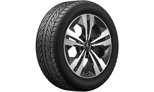 Колесный диск 7,5J×18 ET53 для Mercedes-Benz GLA 247 / GLB 247, передняя и задняя оси, черный, с алмазной проточкой, 5 двойных спиц — фото 2