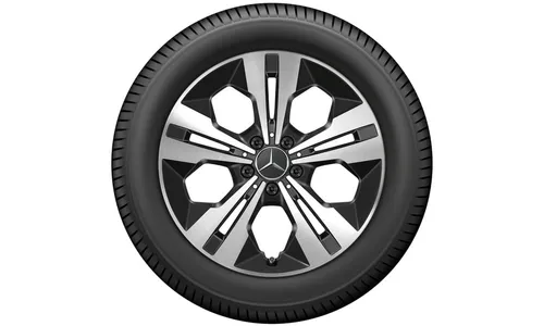Колесный диск 7,5J×18 ET53 для Mercedes-Benz GLA 247 / GLB 247, передняя и задняя оси, черный, с алмазной проточкой, 5 двойных спиц — фото 3