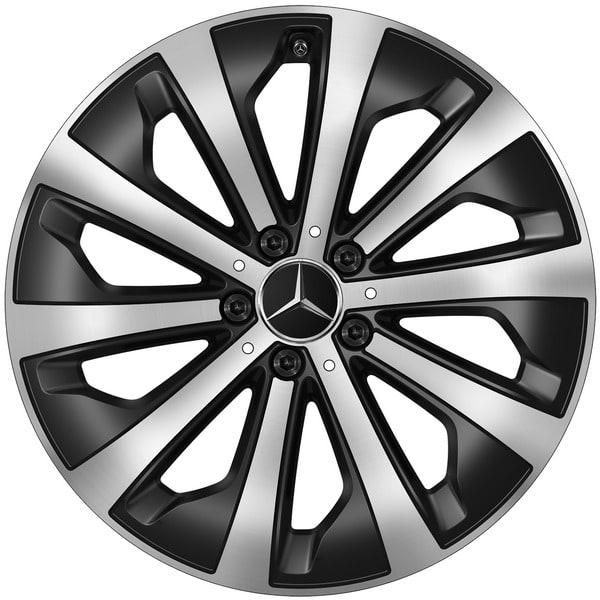 Колесный диск 7,5J×19 ET53 для Mercedes-Benz GLA 247 / GLB 247, передняя и задняя оси, черный, матовый, с алмазной проточкой, 10 спиц — фото 1