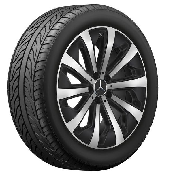 Колесный диск 7,5J×19 ET53 для Mercedes-Benz GLA 247 / GLB 247, передняя и задняя оси, черный, матовый, с алмазной проточкой, 10 спиц — фото 2