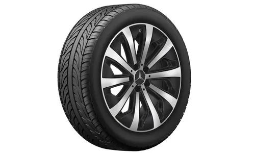 Колесный диск 7,5J×19 ET53 для Mercedes-Benz GLA 247 / GLB 247, передняя и задняя оси, черный, матовый, с алмазной проточкой, 10 спиц — фото 2