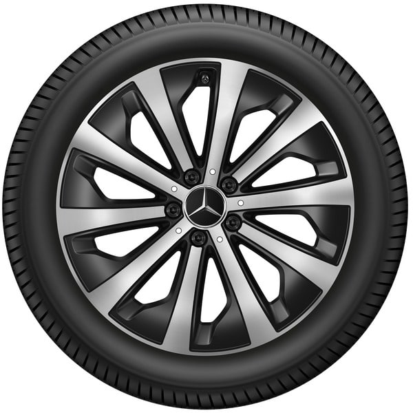 Колесный диск 7,5J×19 ET53 для Mercedes-Benz GLA 247 / GLB 247, передняя и задняя оси, черный, матовый, с алмазной проточкой, 10 спиц — фото 3